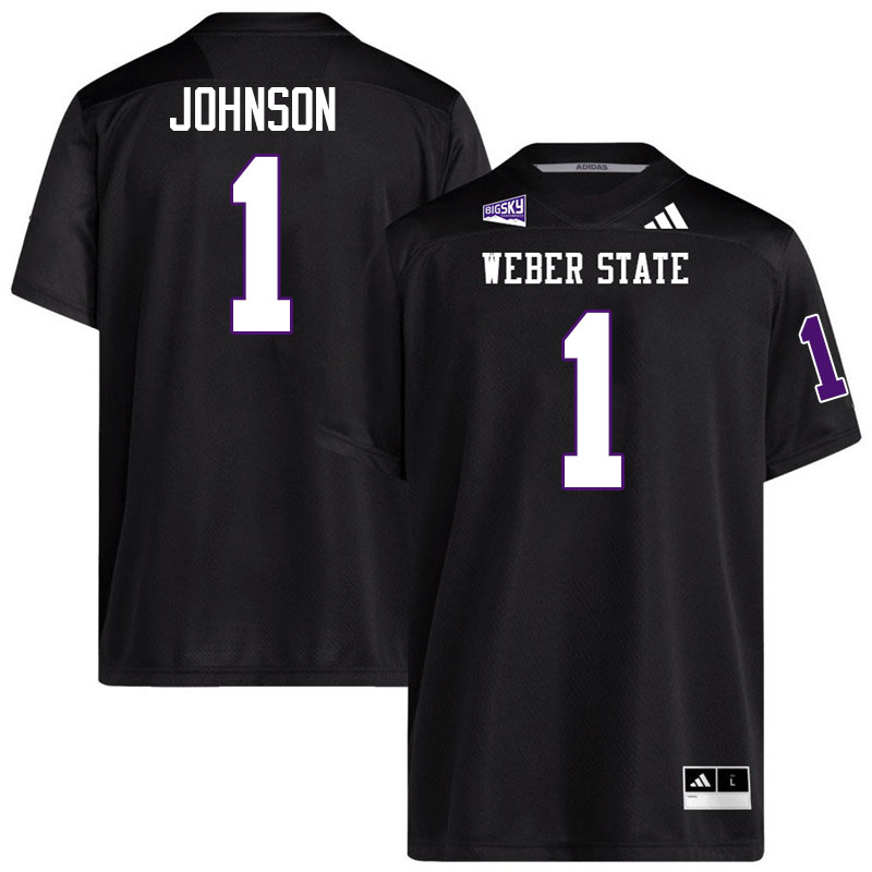 Weber State Wildcats #1 Taron Johnson College Football Jerseys,Uniforms Stitched-Black